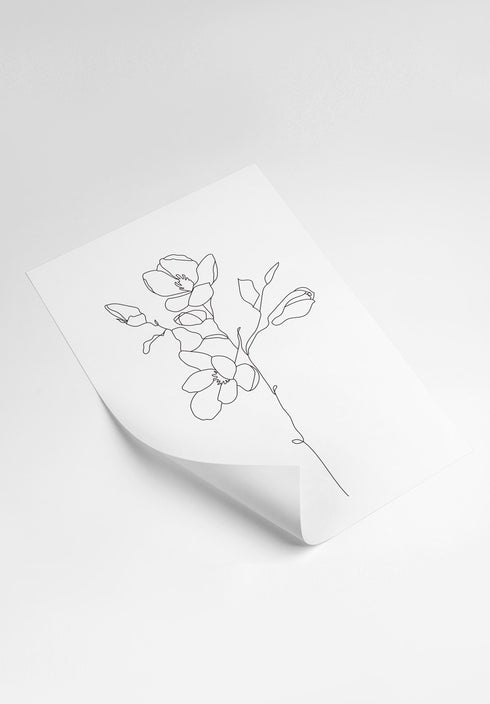 poster with magnolia flowers